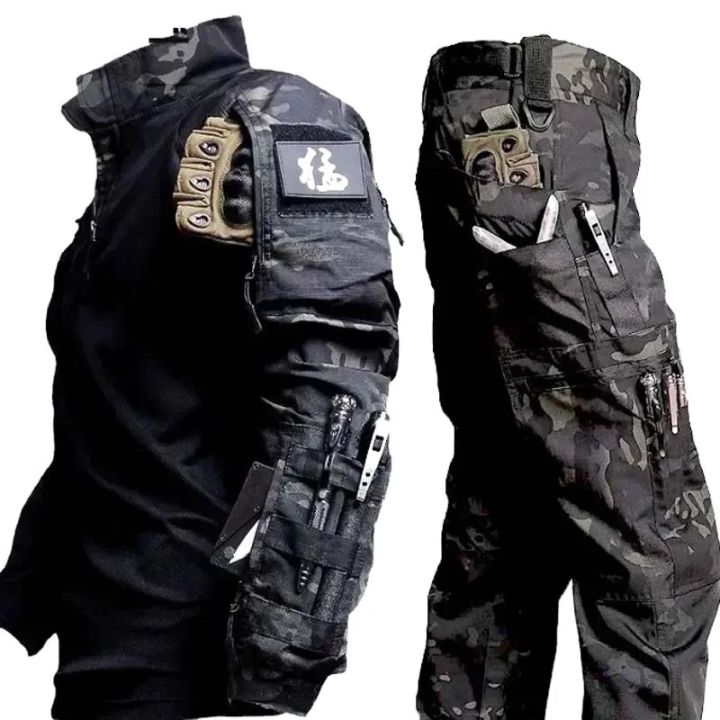 New Shirts Hunting Suit Outdoors Training Durable Breathable Camo Set Waterproof Quick Drying Windproof Combat Shirts