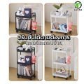 3/4/5 layers mobile book shelf with movable wheels convenient lock/unlocked plastic pp shelf. 