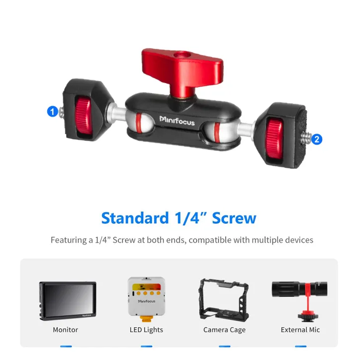 Magic%20Arm%20with%20Dual%20Ballhead%20Articulating%201/4''%20Screw%20Universal%20Camera%20Video%20Monitor%20Mount%20Adapter%20for%20Cage%20Mic%20LED%20Light%20Tripod%20-%20Image%204