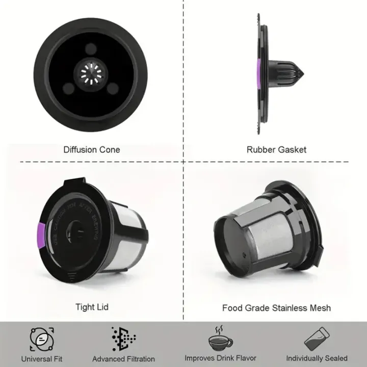 3pcs%20Reusable%20K%20Cup%20Coffee%20Filters%20Integrated%20Mesh%20Strainer%20Refillable%20For%20Keurig%202.0%201.0%20Mini%20Plus%20Select%20Single-Cup%20Machines%20-%20Image%205