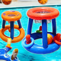 Inflatable Basketball Hoop Ring Toss Game Summer Swimming Water Sports Toys Outdoor Beach Party Pool Interactive Floating Toy. 