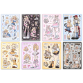 8pcs Korean Ins Wind Meow Star Guka Stickers Girl Style Cute Student Princess High Beauty Hand Book Notebook Decoration DIY. 