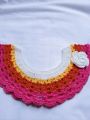 Handmade Fashionable cute Crochet Baby Neck Design dress for girls 1 peices Multicolour Kushikatar jamar gola.