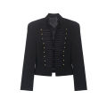 Women's Jacket Short Blazer Rope-Braided Decoration Gold Button Epaulette Women's Wear 2026 Spring Coat.