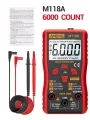 ANENG M118A Digital Mini Multimeter Tester Auto Mmultimetro True Rms Tranistor Meter with NCV Data Hold 6000counts Flashlight. 