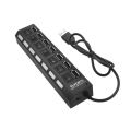 7 Port Usb Splitter Laptop Desktop Computer Expander Multifunctional Hub Hub Independent Switch One Drag Seven. 