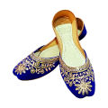Stylish Blue Khussa Traditional Design Embroidery Fancy Stylish Multani Khussa Shoes For Girls & Women - Article AM014. 
