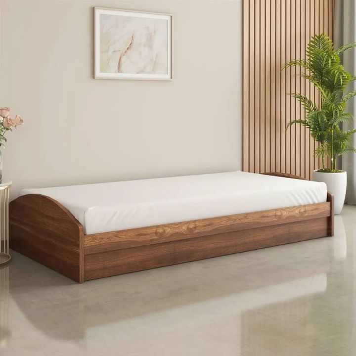 Bed Diwan with Box Storage (Classic Walnut) | 1 Year Manufacturer's Warranty