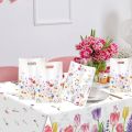 10/20/50pcs Spring Wildflowers Plastic  Bags, Floral Grass Butterfly Design Handheld Bag for Wedding, Mother's Day, Birthday. 