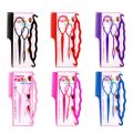 Four pieces hair curler hair curler sets for kids and adults New set hair weaving tools lazy needle hair pulling tools for women random color. 