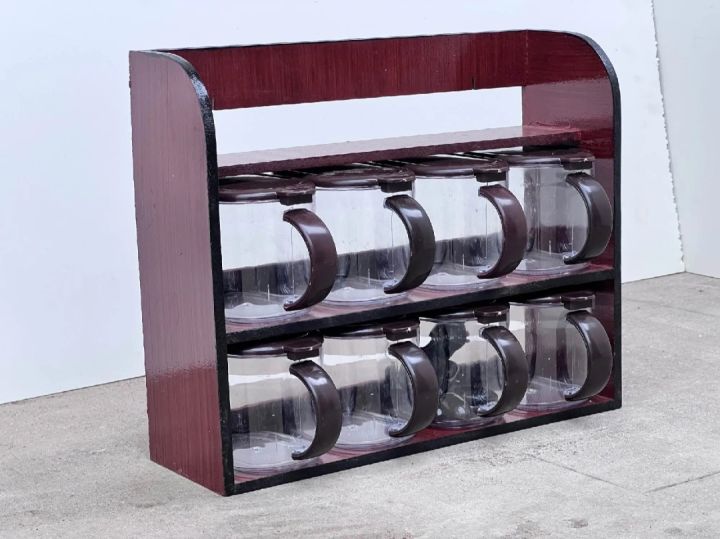 "Premium%20Wooden%20Spice%20Rack%20Organizer%20&%20Masala%20Rack%20Set%20with%20Jars%20%20Wall%20Mountable%20Spice%20Rack%20and%20Masala%20Boxes%20for%20Kitchen%20%20Wood%20"%20-%20Image%202