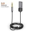 Toocki AUX Bluetooth Car Adapter Dongle Cable For Car Tablet Bluetooth Receiver 5 USB to 3.5mm Jack Speaker Audio Music Receiver.