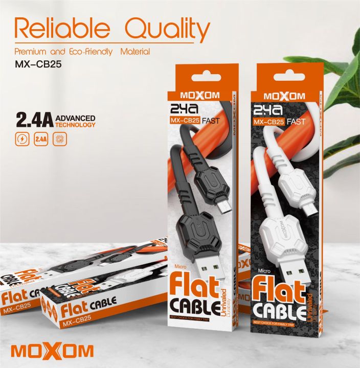 Type C /  Apple iPhone Lightning  / Micro USB CHARGING AND DATA CABLE 2.4A MOXOM MX-CB25 | Apple iPhone, Samsung, Huawei, Redmi, OnePlus, Oppo, Vivo, MI, RealMe