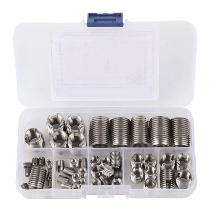 50Pcs Stainless Steel Inner Thread Self Tapping Thread Inserts Set Thread Reinforce Repair Tool