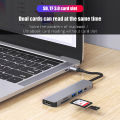 USB C HUB 4K 30Hz Type C to HDMI-compatible PD 87W USB Splitter USB Adapter For Macbook Air Pro USB3.0 HUB TF SD Multi Converter. 