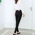2025 New Autumn Black Pencil Pants Women Korean Style Tight Stretch Office Lady Denim Pants Elegant Comfy Ankle Length Jeans. 