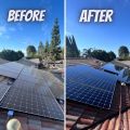 solar panels cleaning Brush with Water system & solar wipe  & sponge with Stainless Steel Rod  Extendable. 