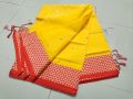 Puja Special White & Red Colour Noyon Tara Khesh Saree For Women - Sari.