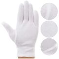 White Cotton Work Gloves Dry Hands Moisturizing SPA Gloves High Stretch for Ceremonial Inspection &Household Clean.