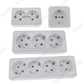 Wall Mount Socket EU Standard Electrical Outlett Ground Power Socket Plugs Flame Retardant Plastic.