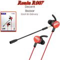 Ronin Ronin R-007 3.5MM Gaming Handsfree - Original Gaming Handfree for Pubg/ Free Fire/CSGO - External Mic Specially For Games - 1..2 Meter Earphones Best for Games and music. 