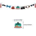 Happy Father's Day Tie Banner Moustache Hat best dad pattern Pull Flag Banner Father’s Day Party Hanging Backdrops Decorations. 
