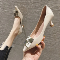 Sapatos Femininas Women Cute Sweet Light Weight Black Patent Leather Office Stiletto Heel Shoes Lady Cute Comfort Pumps B131. 
