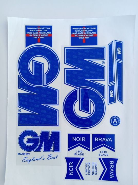 New 3D 2024 Latest GM  NOIR BRAVA Full Blue Limited Edition Top Quality Cricket Bat Sticker For Professional Players