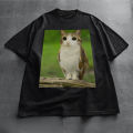 Camiseta de gato Meowl Meme camiseta divertida de gato Meme camiseta de gato y búho Brainrot Meowl camiseta de gatito. 