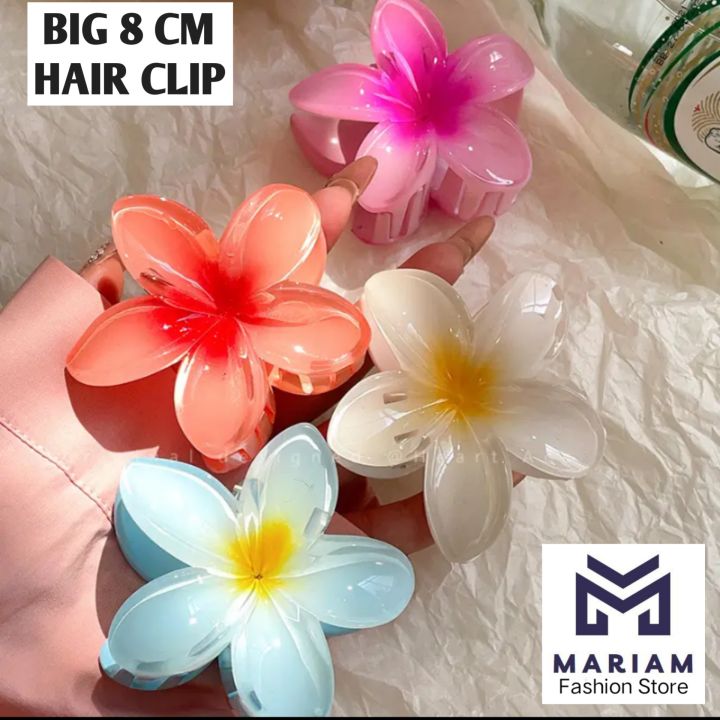 Flower Hair Clips For Girls Stylish Korean | Fancy Hair Claw Clips For Girls Korean |Korean Flower Gradient Egg Large Candy Colour Hair Claw Clips Catchers For Girls
