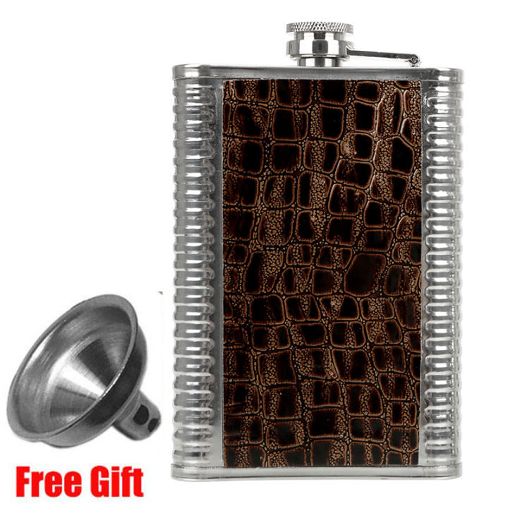 Leather Hip Flask Funnel Wine Pocket Flask 8Oz Pocket Whisky Alcohol Vodka Liquor Bottle Personalized Flaskes Man Flagon