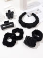 Spa Headband and Wristband Set Skin Care Headband for Wash Face Face Hair Clips for Thick Hair Cute Fluffy Sponge Bubble Makeup. 