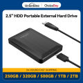 UnionSine HDD 2.5" Portable External Hard Drive 250gb/320gb/500gb/1tb/2tb USB3.0 Storage Compatible for PC Mac Desktop MacBook.