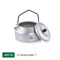 Widesea Camping Outdoor 1L kettle Pure Aluminum Short-hole Removal Handle Design Portable Cookware Travel Essential Appliance.