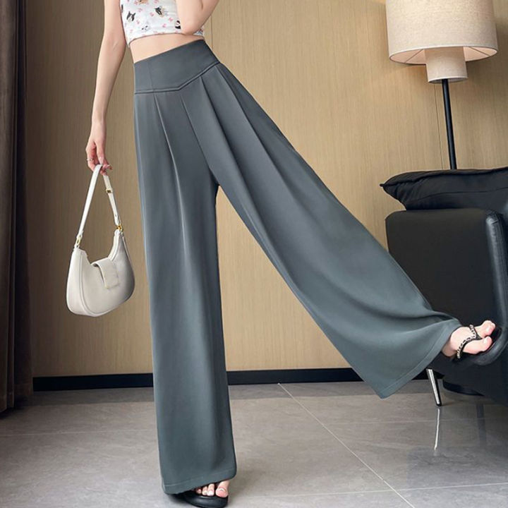 New%20Lady%20High%20Waist%20Pants%20Female%20Classic%20Suit%20Wide%20Leg%20Trousers%20Women%20Korean%20Fashion%20Comfortable%20Baggy%20Slacks%20-%20Image%204