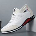 Men's Inner height increasing Soft Bottom Genuine Leather Shoes Waterproof casual shoes Breathable Odor-Destroying Leather Shoes.