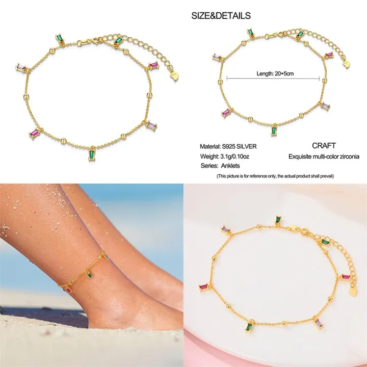 2025%20Original%20Design%20100%25%20925%20Sterling%20Silver%20Pink%20Love%20Heart%20Anklet%20Suitable%20For%20DIY%20Jewelry%20Making%20Valentine'S%20Day%20Gift%20-%20Image%203