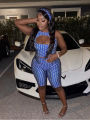 Kliou Polka Dot Print 2 Piece Set Woman o-Neck Hollwo Design Crop Tops+Skinny Peach Hip Shorts Hot Girls Fashion Outfits.