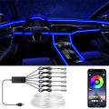 Flexible EL Wire Lights With App Control Ambient Atmosphere Strip Light Decorative Lamps 12V Car Interior Neon RGB Led Strip. 