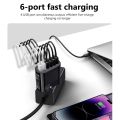 6 Ports USB Travel Charger Fast Charge QC 3.0 Wall Charging For iPhone US EU Mobile Plug Charging Adapter.