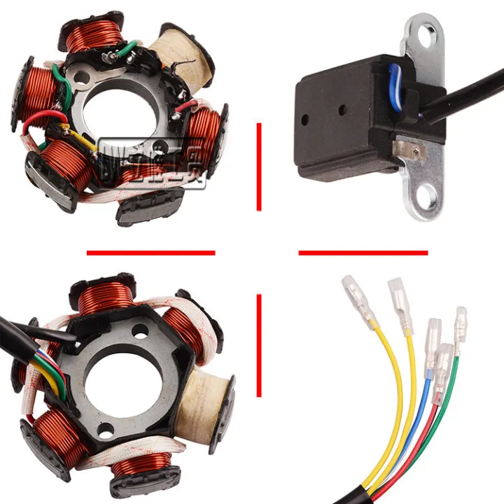 Honda-wave100 W110 100s Ubox Nova s foot start mud wave 110 wave 100 Nova 6-coil 5-wire Magneto stator coil suitable for 50cc 70cc 90cc 110cc ATV go kart