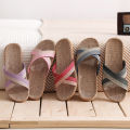 Summer Men Flax Slippers Casual Linen Slides Multi-Style Non-Slip Home Flip Flops Indoor Shoes Male Sandals Pantoufle Homme. 