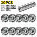 10Pcs 608ZZ 623ZZ 626ZZ 687ZZ 607ZZ Deep Groove Ball Bearing High Carbon Steel Miniature Bearing Ball Bearings.