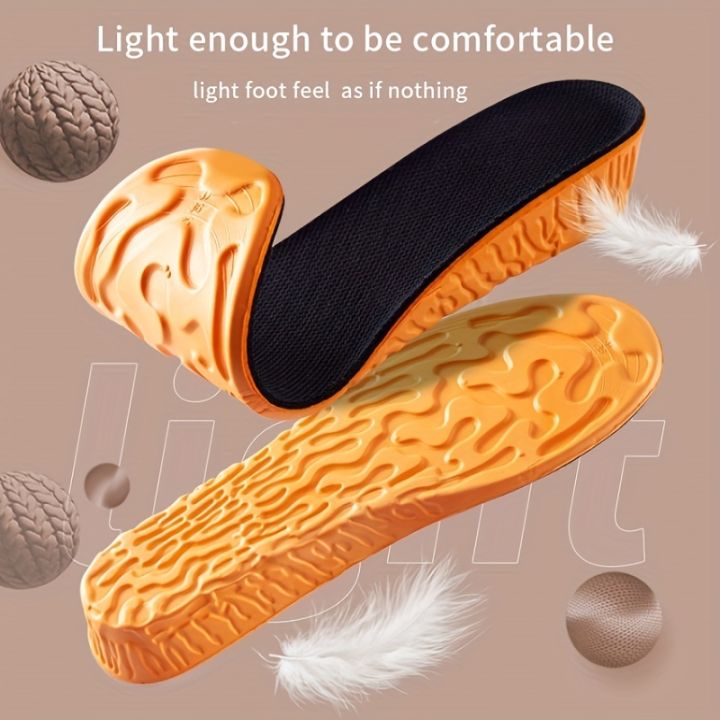 1 pair of 1.5-3.5cm invisible height increasing insoles, orange EVA ...