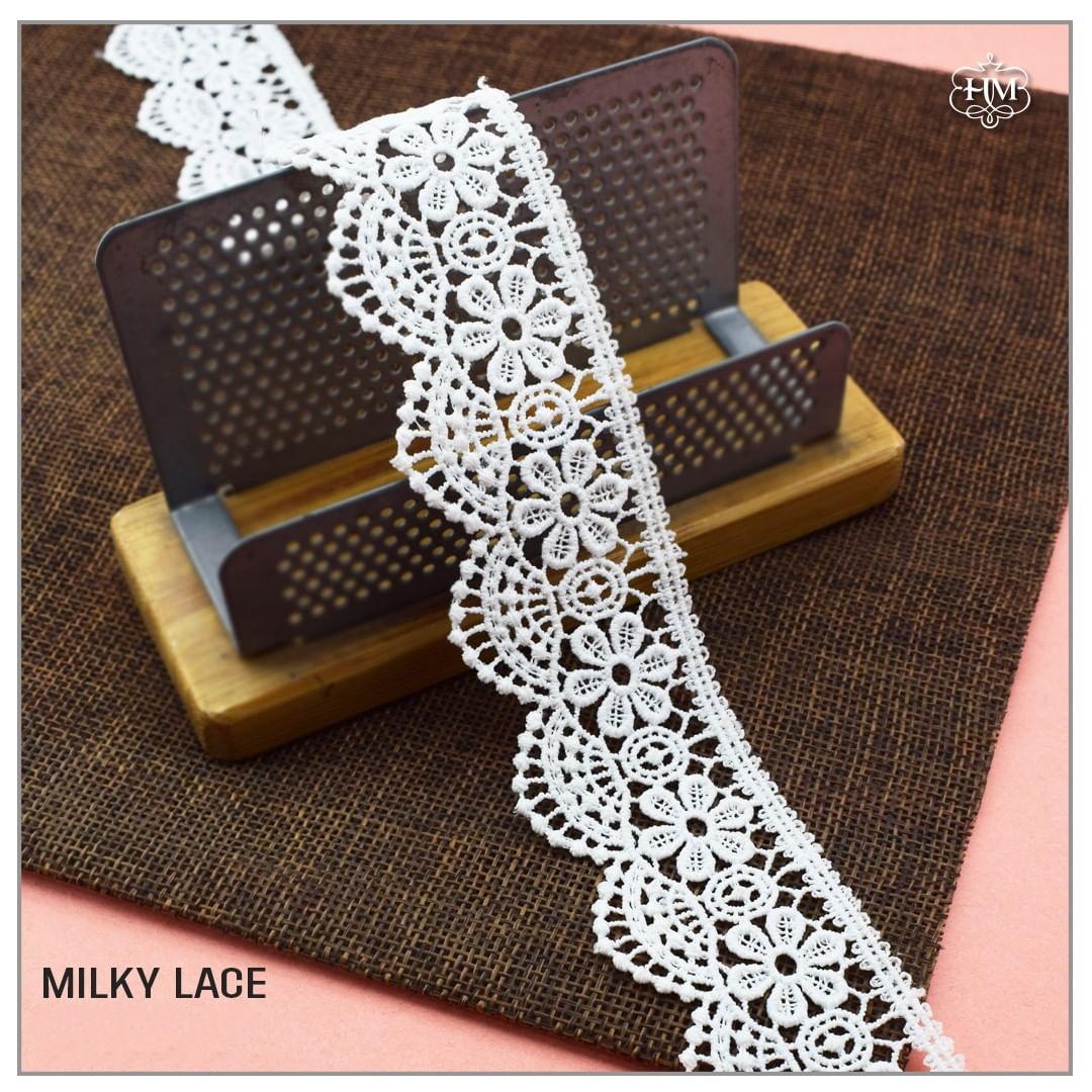 3 Yards 3.5 Cm New White Milky Floral Lace Trim Embroidery Applique Polyester Trimming Sewing Stationary & Crafts