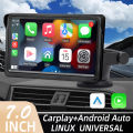 Car Radio Wireless CarPlay Android Auto Multimedia Video Player 7inch Portable Touch Screen With USB AUX For Rear View Camera. 