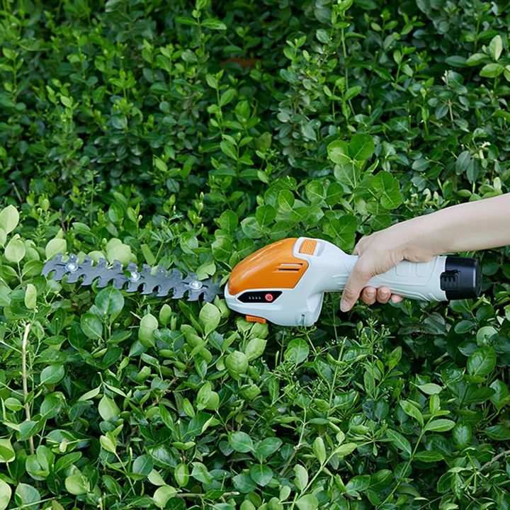 Wireless Handheld Electric Fence Scissors, Hedge Trimmer & Grassher 2 in 1 Grass and Shrub Cutting Machine for Garden