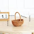 Handmade Willow Rattan Woven Basket Wicker Multiuse Home Storage Container With Handle Flower Basket Picnic Container. 