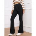 Ladies Black Soft Flare Jeans. 