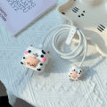 4Pcs/Set Cute 3D Cartoon Cable Protector For iPhone / iPad 18W/20W Charger Case Phone Wire Cord Organizers. 